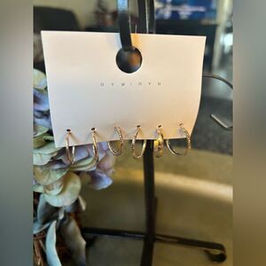 3 New Rose Gold Fashion Jewelry Multipack Earrings Set Women Hypoallergenic